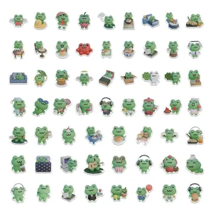 60pcs Cute Lucky Frog Cartoon Graffiti Stickers Waterproof Decal for Luggage Laptop