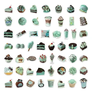 Mint chocolate sticker pack 54pcs cute food cartoon graffiti decals for laptop DIY crafts
