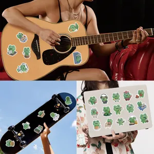 60pcs cute cartoon lucky frog stickers waterproof vinyl decals for laptop guitar skateboard