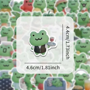 Cute lucky frog cartoon graffiti stickers waterproof vinyl decal for laptop luggage car decor.