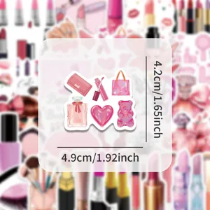 Rosa kosmetik cartoon graffiti aufkleber süße ästhetische wasserdichte laptop aufkleber packung