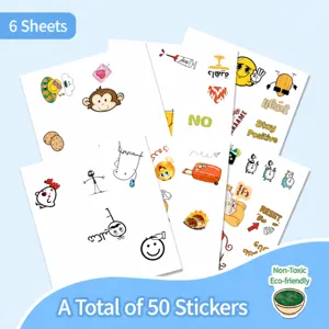 50 Pcs Arabic Funny Phrase Cartoon Doodle Stickers Waterproof Luggage Laptop Decals