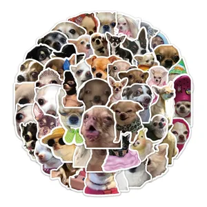 Cute Chihuahua sticker pack, waterproof PVC vinyl decals for laptop, water bottle, and luggage.