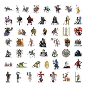 50pcs medieval knight stickers pack waterproof vinyl decals for phone case car luggage
