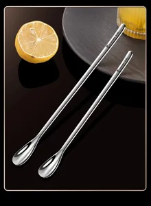 316L stainless steel long stirring spoon for coffee, cocktail, milk powder and dessert.