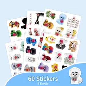 Cute teacup puppy stickers set waterproof decorative graffiti decals for laptop and water bottle