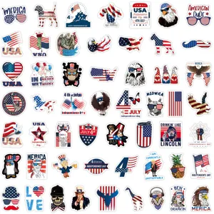 100 Stk. Unabhaengigkeitstag Sticker Set, USA patriotische Vinyl Aufkleber Dekoart.