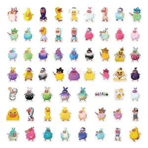 60pcs cute cartoon angry duck waterproof graffiti stickers vinyl decals for laptop water bottle