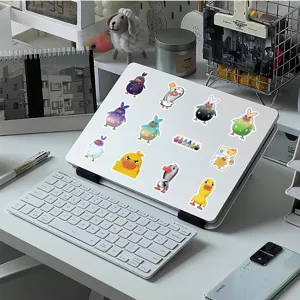 Cute cartoon duck graffiti stickers for laptop and phone decoration, waterproof vinyl decal pack.