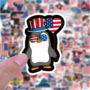 Patriotischer Pinguin Aufkleber für Koffer Auto wasserdichte Graffiti Vinyl Aufkleber.
