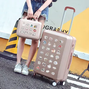100pcs cute basil cat cartoon graffiti stickers for luggage suitcase water bottle and guitar.