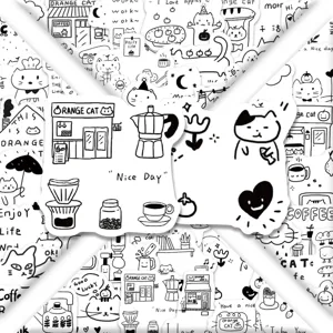 100 Stk. Süße Katze Doodle Aufkleber Wasserdichte Vinyl Sticker für Koffer Laptop Handy
