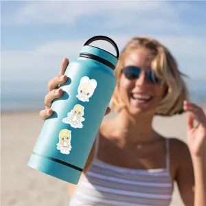 Cute cartoon girl decorative vinyl stickers set for laptop phone case water bottle