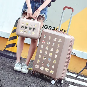 Korean style cartoon girl decorative stickers waterproof decals for luggage and laptop case
