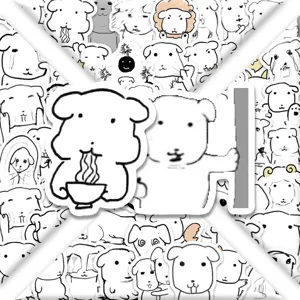 100pcs cute dog cartoon graffiti stickers waterproof vinyl decals for luggage laptop phone case