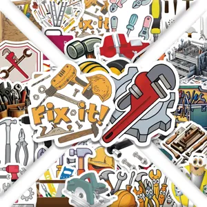 54 Stk. Cartoon Arbeiter Werkzeug Graffiti Aufkleber wasserdichte Vinyl Sticker Koffer
