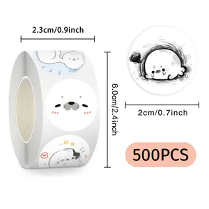 Cute Seal Roll Stickers Decorative Waterproof Adhesive Stickers For Journaling Scrapbooking DIY Crafts