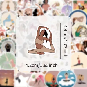 Adhesivo de graffiti de dibujos animados de fitness de yoga pegatina decorativa impermeable