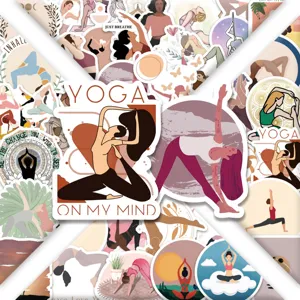 Paquete de pegatinas de yoga impermeables de vinilo calcomanías fitness motivación estética 60pz