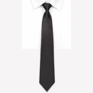 Cravatta nera formale con cerniera per uomo 48x8cm accessorio per uniforme business