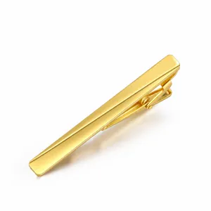 Goldfarbene Messing Krawattenklammer für Herren, klassisches Business Zubehör, Größe 6 cm.