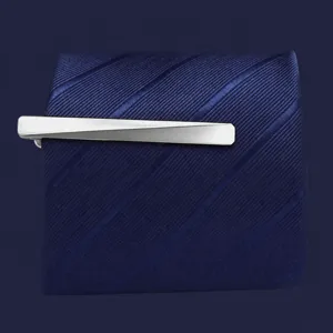 Classic silver brass tie clip for men business formal suit 6.0cm length simple elegant style