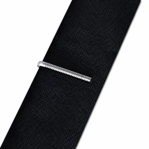 Fermacravatta argento da uomo abbigliamento formale elegante sottile clip per cravatta.