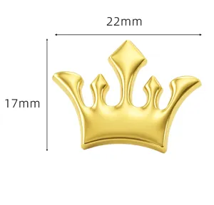 Gold crown brooch lapel pin for men suit wedding accessory 22mm x 17mm decorative badge