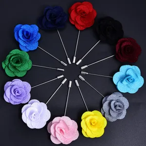 Fabric rose flower brooch pin for men wedding suit boutonniere groom suit decorative badge