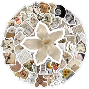 Vintage retro Scrapbooking Sticker Set wasserdicht Tagebuch Schreibwaren Deko für Tassen Notizbücher