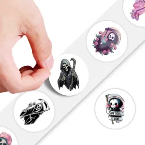 Suesse Sensenmann Aufkleber Rolle 500 Stueck Cartoon Tagebuch Deko Planer Siegel Sticker