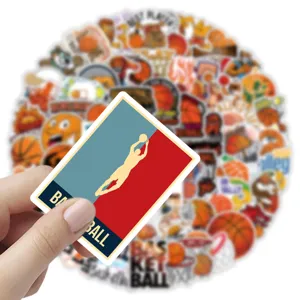 100pcs basketball waterproof stickers set for luggage skateboard guitar laptop decor main view