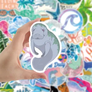 Wasserdichter süßer Seekuh Cartoon Aufkleber Vinyl Decal für Laptop Wasserflasche Koffer Handy