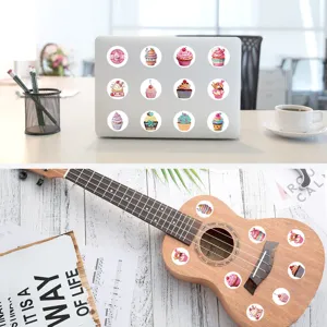 Cupcake Aufkleber süße Dessert Aufkleber für Laptop Tagebuch und Wasserflasche 500 Stück