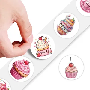 Süße Cupcake-Rollenaufkleber für Tagebuch, Dekoration und kreatives Basteln.