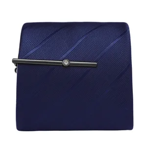 Men Business Brass Tie Clip With Colorful Rhinestones Metallic Formal Tie Pin Suit Accessories Fashion Jewelry