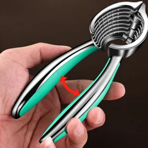 Stainless steel nutcracker tool, heavy-duty nut sheller pliers for walnut and chestnut.