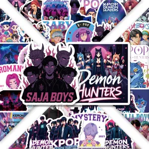 50pcs K-POP Demon Hunters Anime Cartoon Graffiti Stickers Waterproof Luggage Decals Set