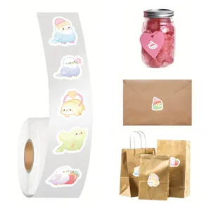 Adesivi in rotolo di pappagallo simpatici 500 pz, nastro decorativo per diario e agenda.