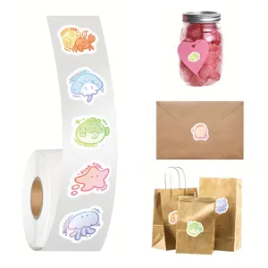Süße Meerestiere Aufkleber Rolle, wasserdichte Klebeetiketten für Tagebuch und Geschenke.