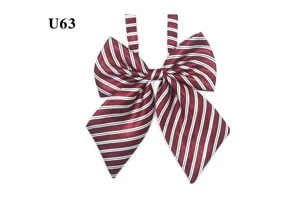 Cuello de pajarita a rayas burdeos mujer uniforme profesional accesorio de estudiante