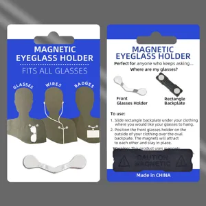 Magnetischer Brillenhalter Clip mit starker Magnetplatte für Brillen, Kabel und Ausweise.