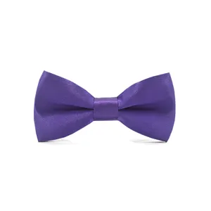 Kids purple bow tie solid color satin bowknot for boys and girls school uniform daily wear
