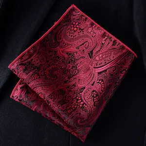 Rode jacquard pochet voor heren pak formele tuxedo zakdoek stijlvol pocket square accessoire