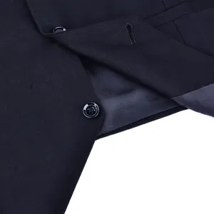 Chaleco de traje negro para hombre formal boda negocios vista de detalle clásico estilo
