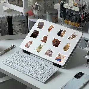 Lustige katzen meme aufkleber wasserdichte vinyl decals fur laptop koffer 100stueck