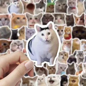 100 Pcs Simpatici Adesivi Gatto Meme Impermeabile In Vinile Cartone Animato Graffiti Per Valigia