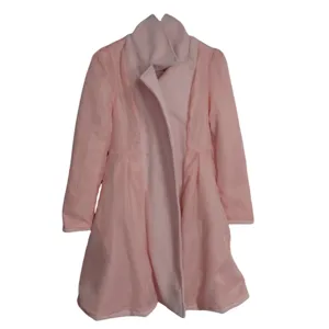 Cappotto lungo rosa in misto lana da donna elegante abbigliamento invernale moda