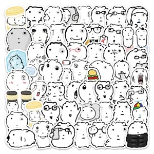 Cartoon Puffy-Eyed Dog Stickers Waterproof PVC Cute Graffiti Decals For Water Bottle Guitar Laptop Luggage Room Decor