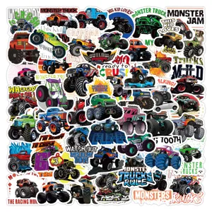 Monster Truck Waterproof Graffiti Stickers PVC Decals For Water Bottle Laptop Luggage Phone Case Cartoon Decorative